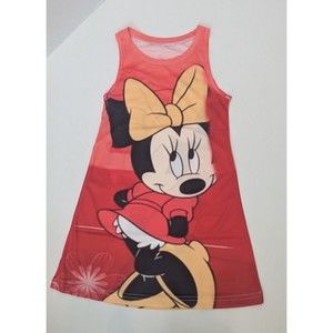 Disney Size 4T Minnie Mouse Toddler Girls Dress Cute Summer RED Sleevele…